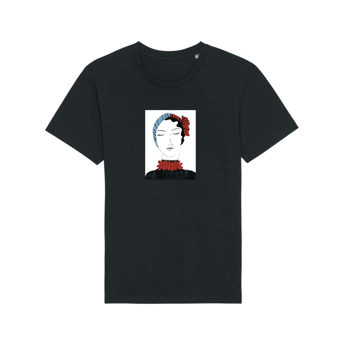 Art Deco Woman with Stylized Floral Accents T-Shirts
