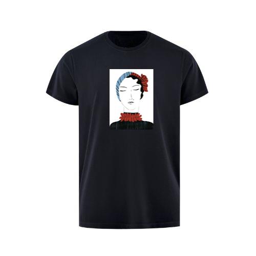 Art Deco Woman with Stylized Floral Accents T-Shirts