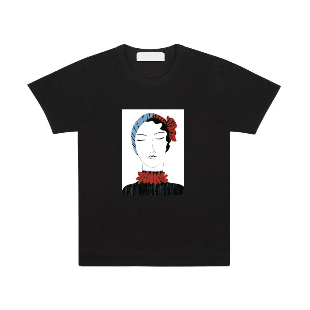 Art Deco Woman with Stylized Floral Accents T-Shirts