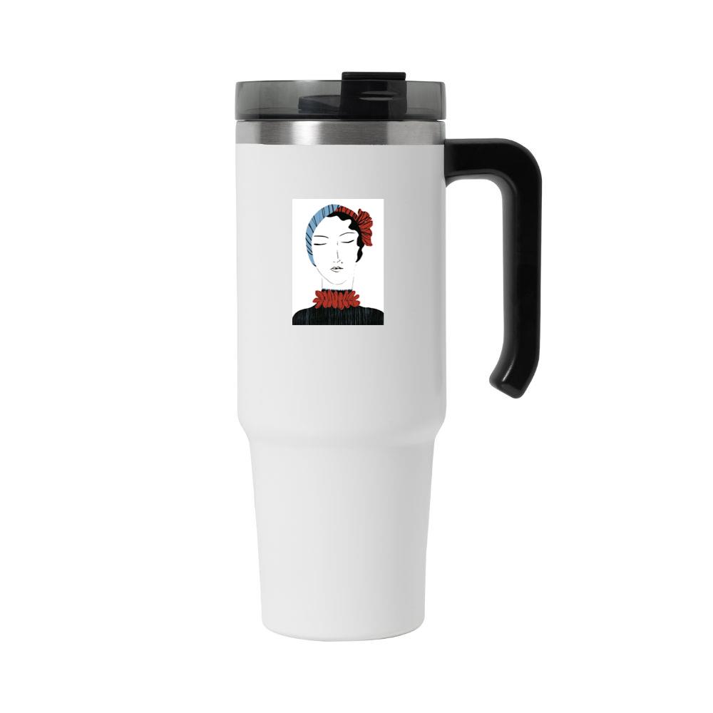 Art Deco Woman with Stylized Floral Accents Tumbler