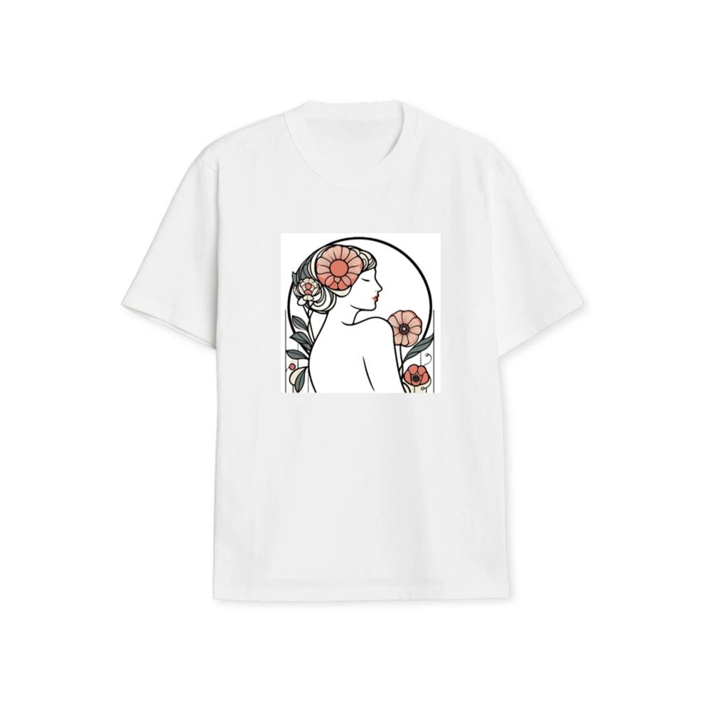 Art Nouveau Woman with Floral Adornments T-Shirts
