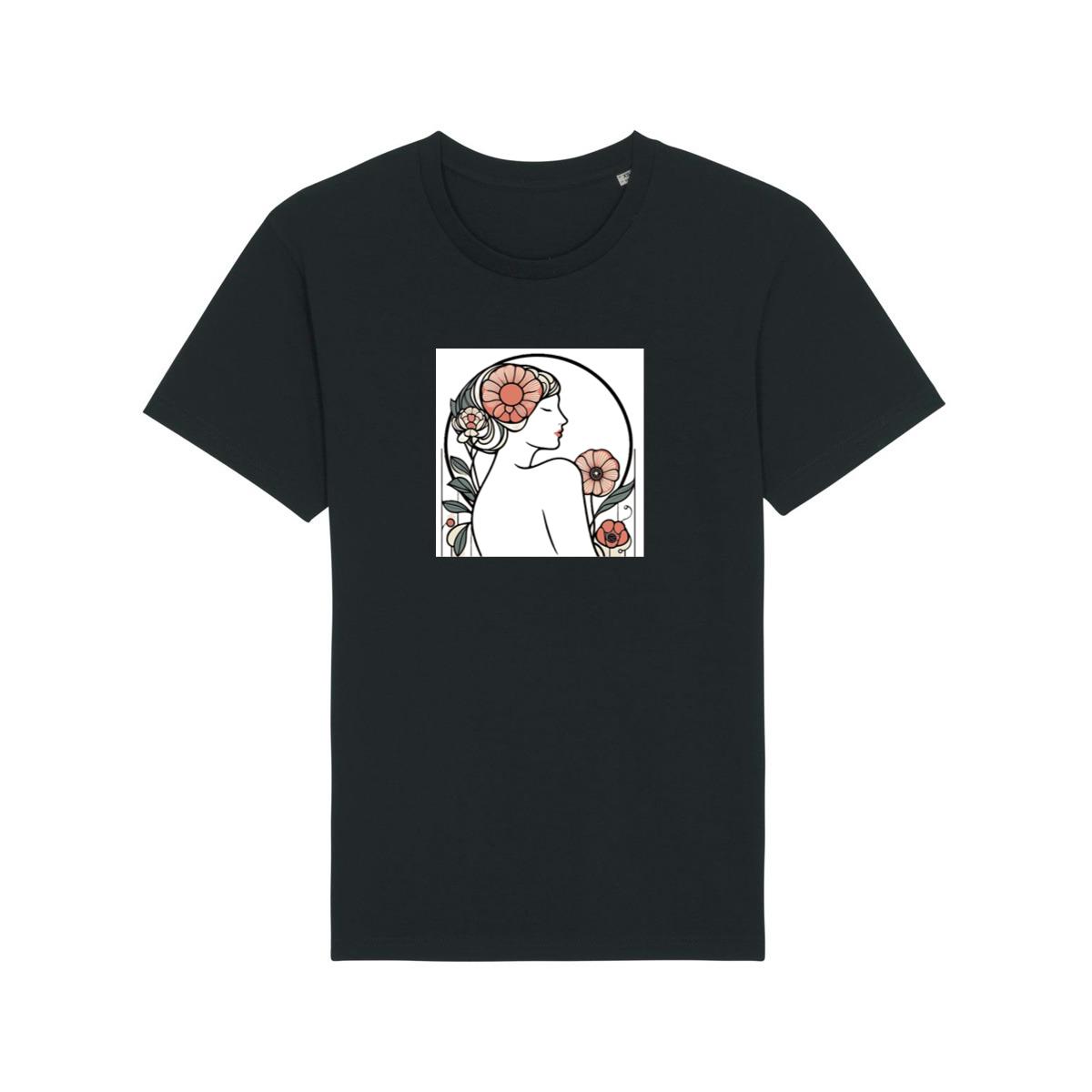 Art Nouveau Woman with Floral Adornments T-Shirts