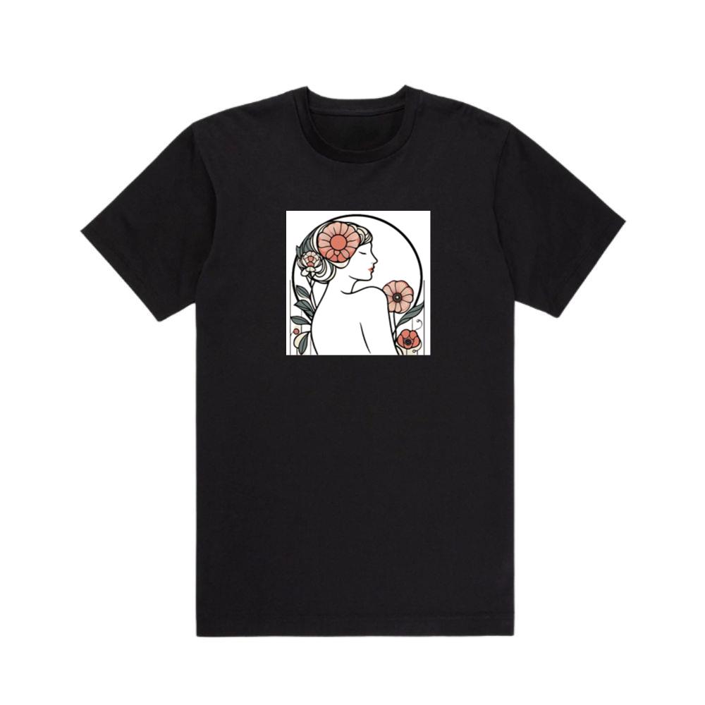Art Nouveau Woman with Floral Adornments T-Shirts