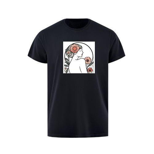 Art Nouveau Woman with Floral Adornments T-Shirts