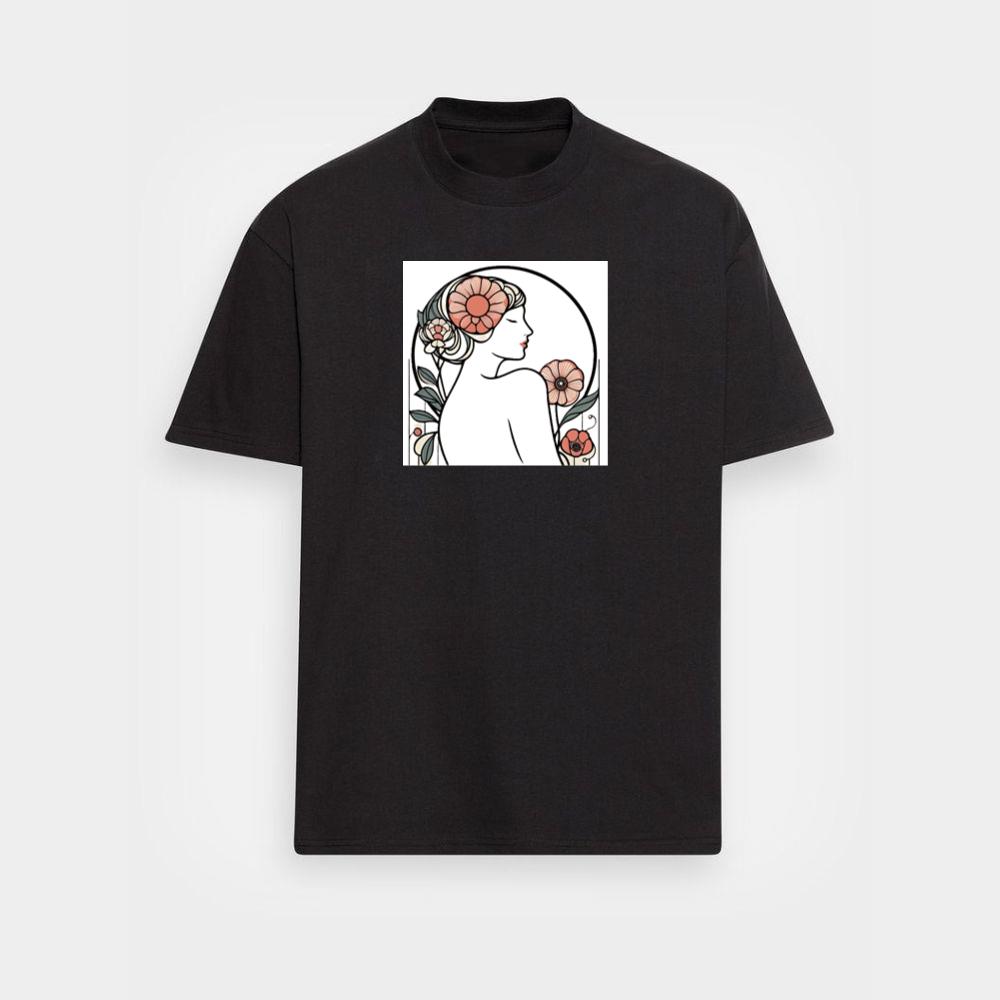 Art Nouveau Woman with Floral Adornments T-Shirts