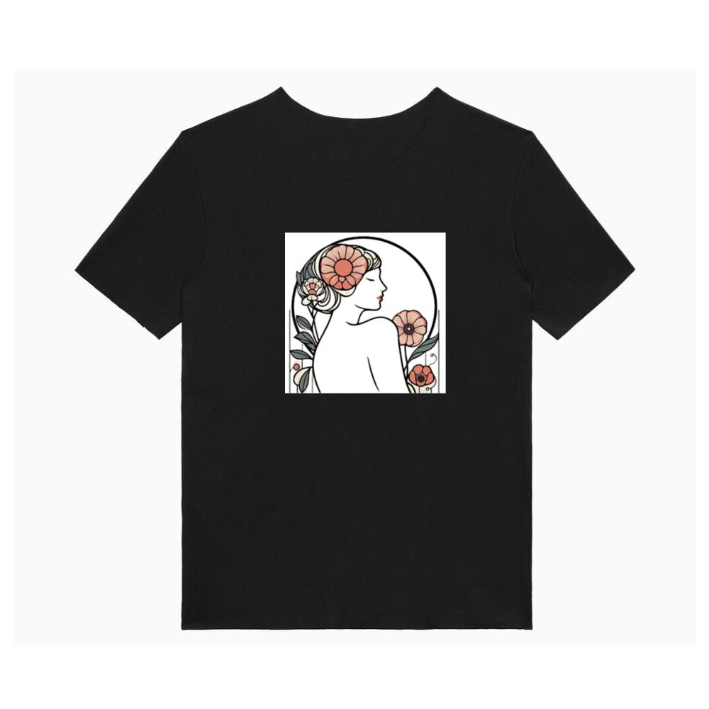 Art Nouveau Woman with Floral Adornments T-Shirts