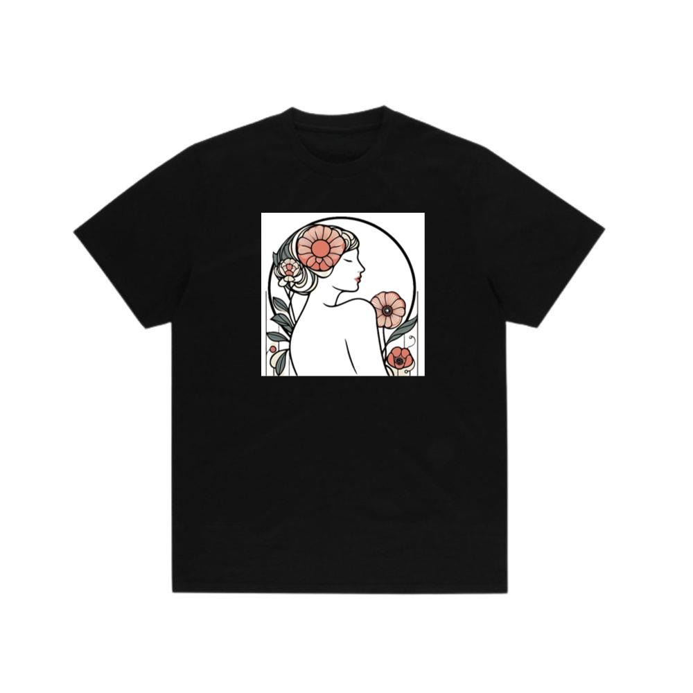 Art Nouveau Woman with Floral Adornments TShirts Tetebi