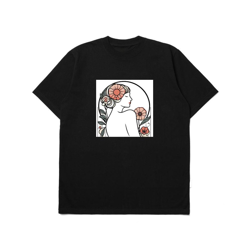 Art Nouveau Woman with Floral Adornments T-Shirts