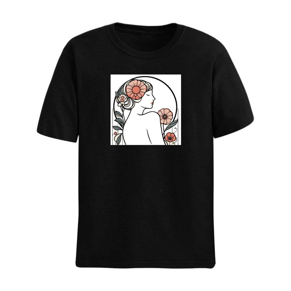 Art Nouveau Woman with Floral Adornments T-Shirts
