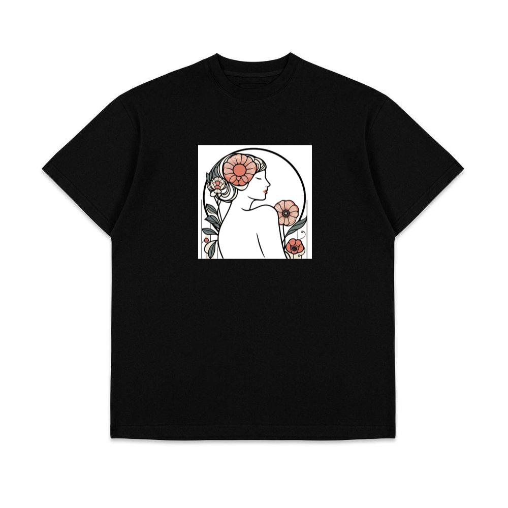 Art Nouveau Woman with Floral Adornments T-Shirts
