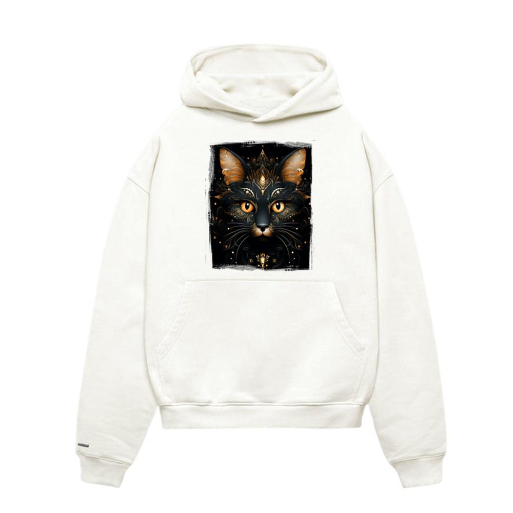 Artistic Feline Animal Art Floral Kitten Hoodie