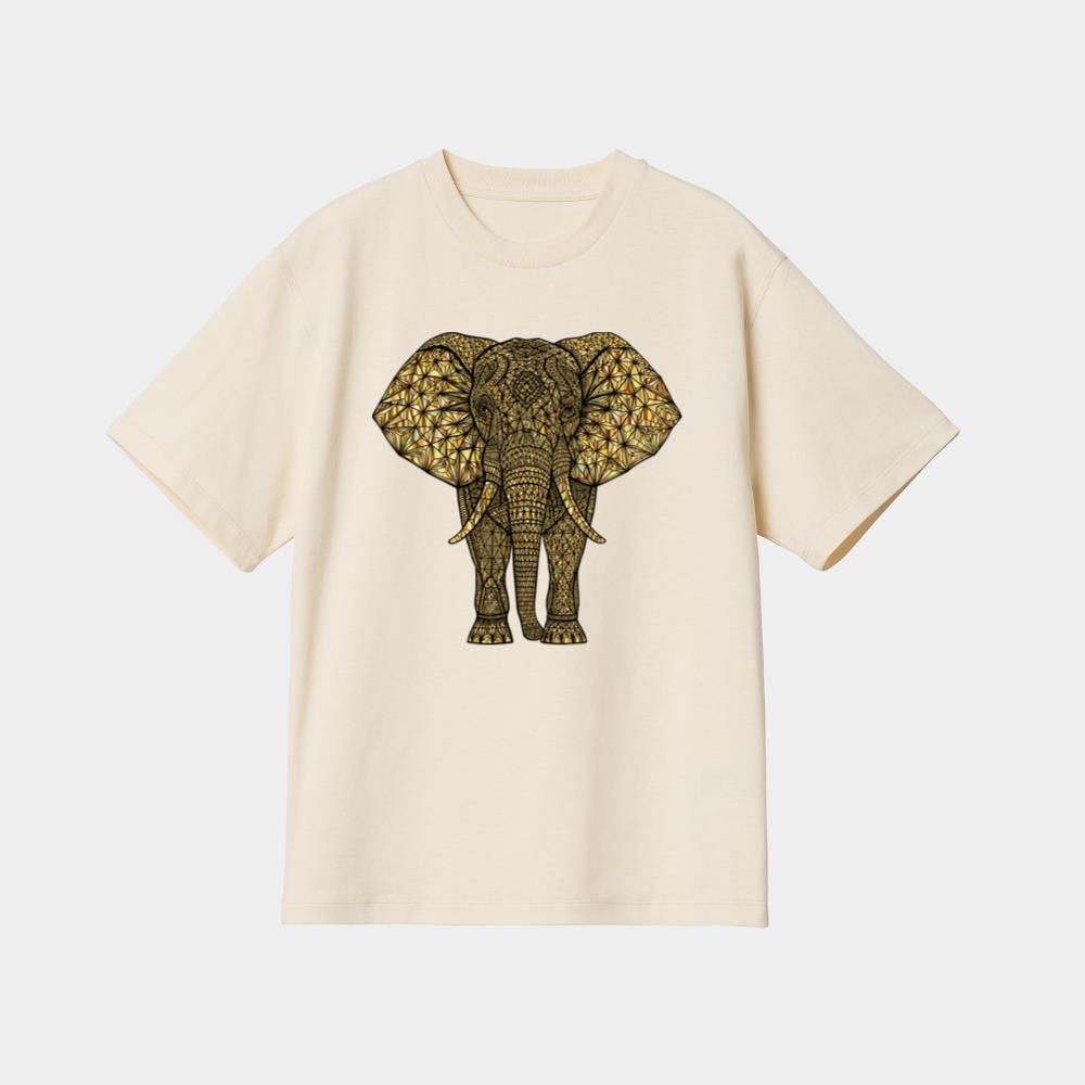 Artistic Gold Elephant T-Shirt - Image 4