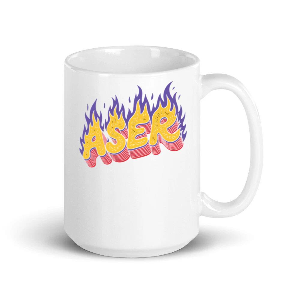 Aser Fire Retro Lettering Graphic Mug