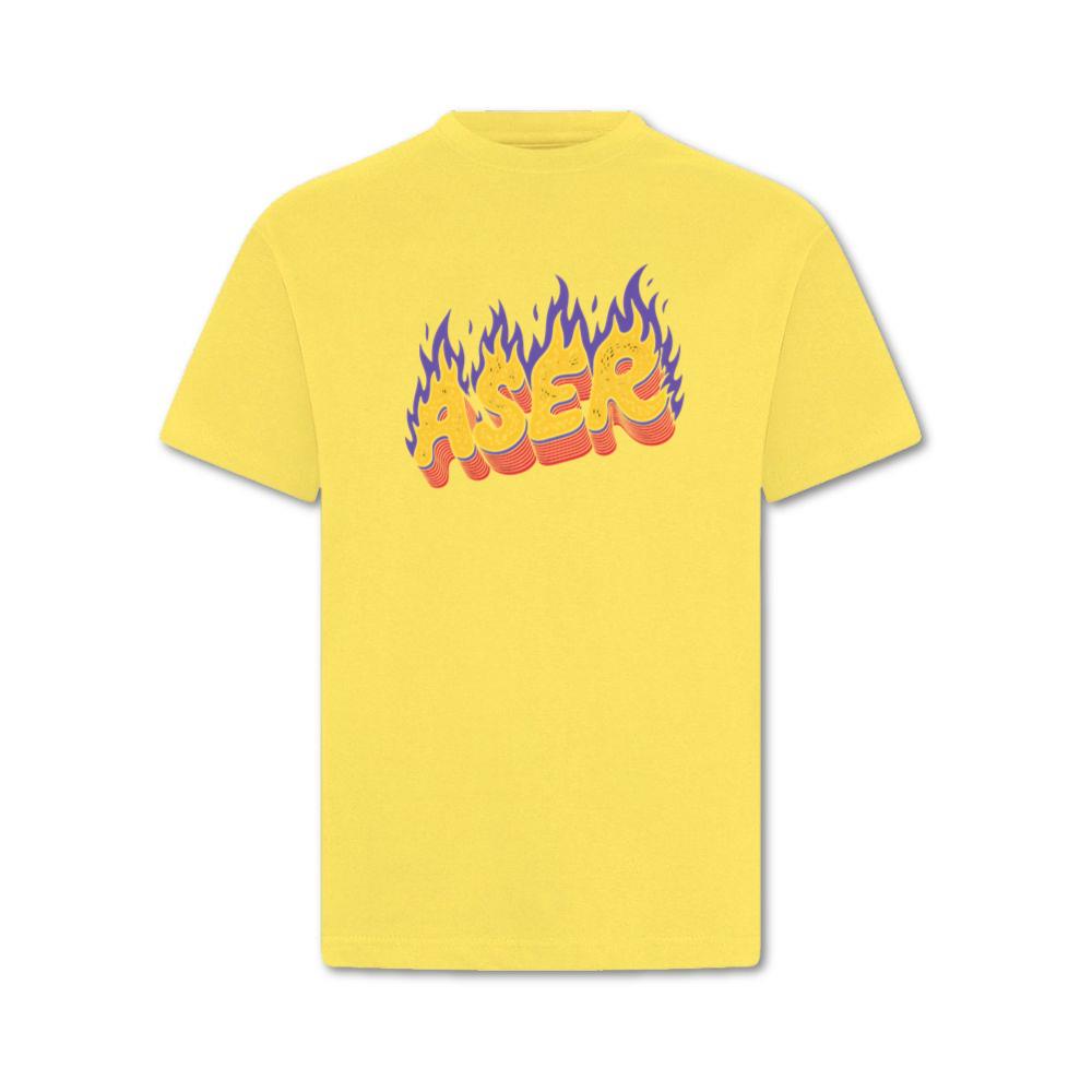 Aser Fire Retro Lettering Graphic T-Shirt