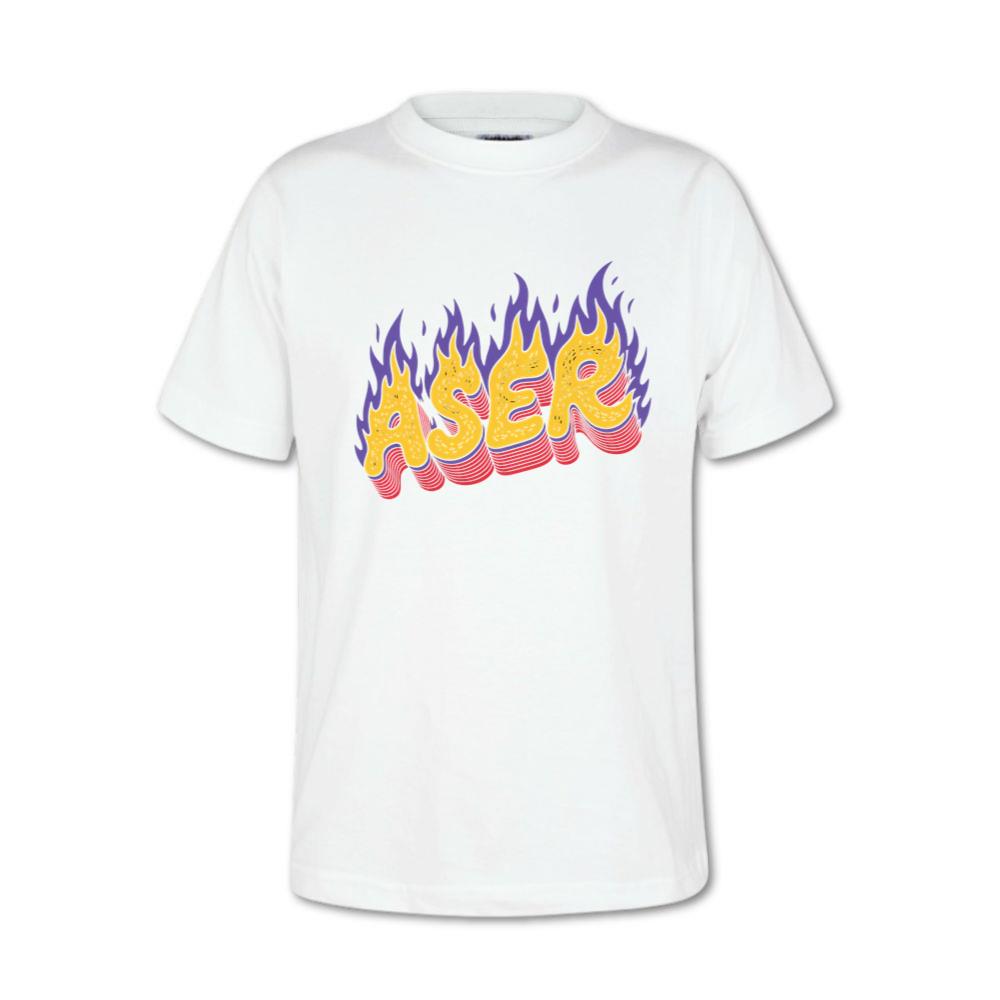 Aser Fire Retro Lettering Graphic T-Shirt