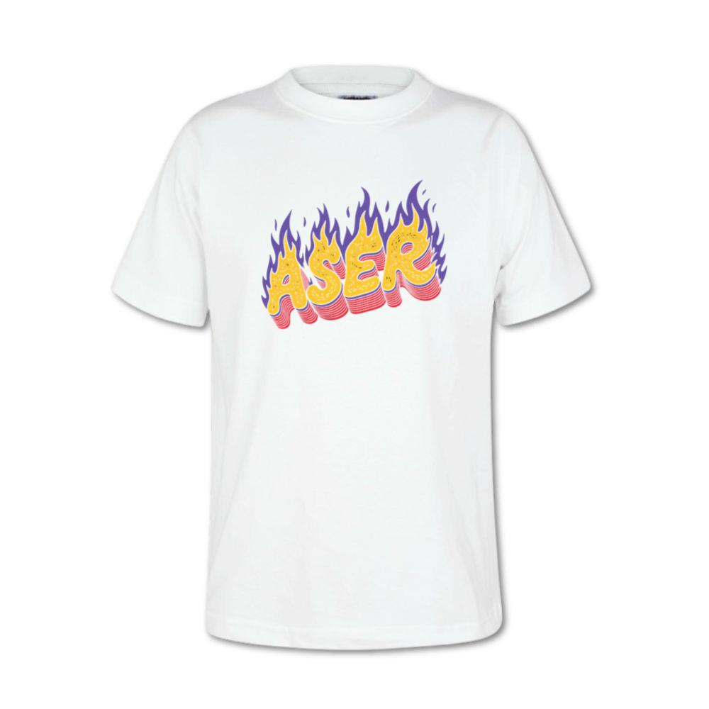 Aser Fire Retro Lettering Graphic T-Shirt
