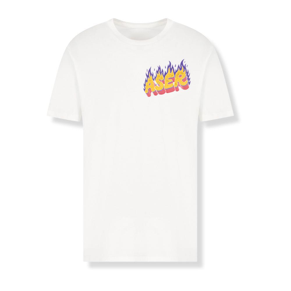 Aser Fire Retro Lettering Graphic T-Shirt