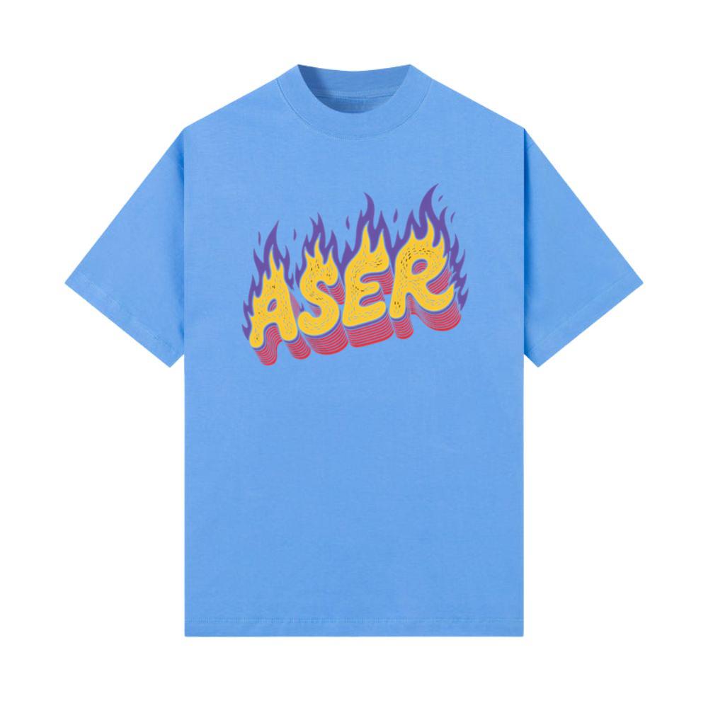 Aser Fire Retro Lettering Graphic T-Shirts