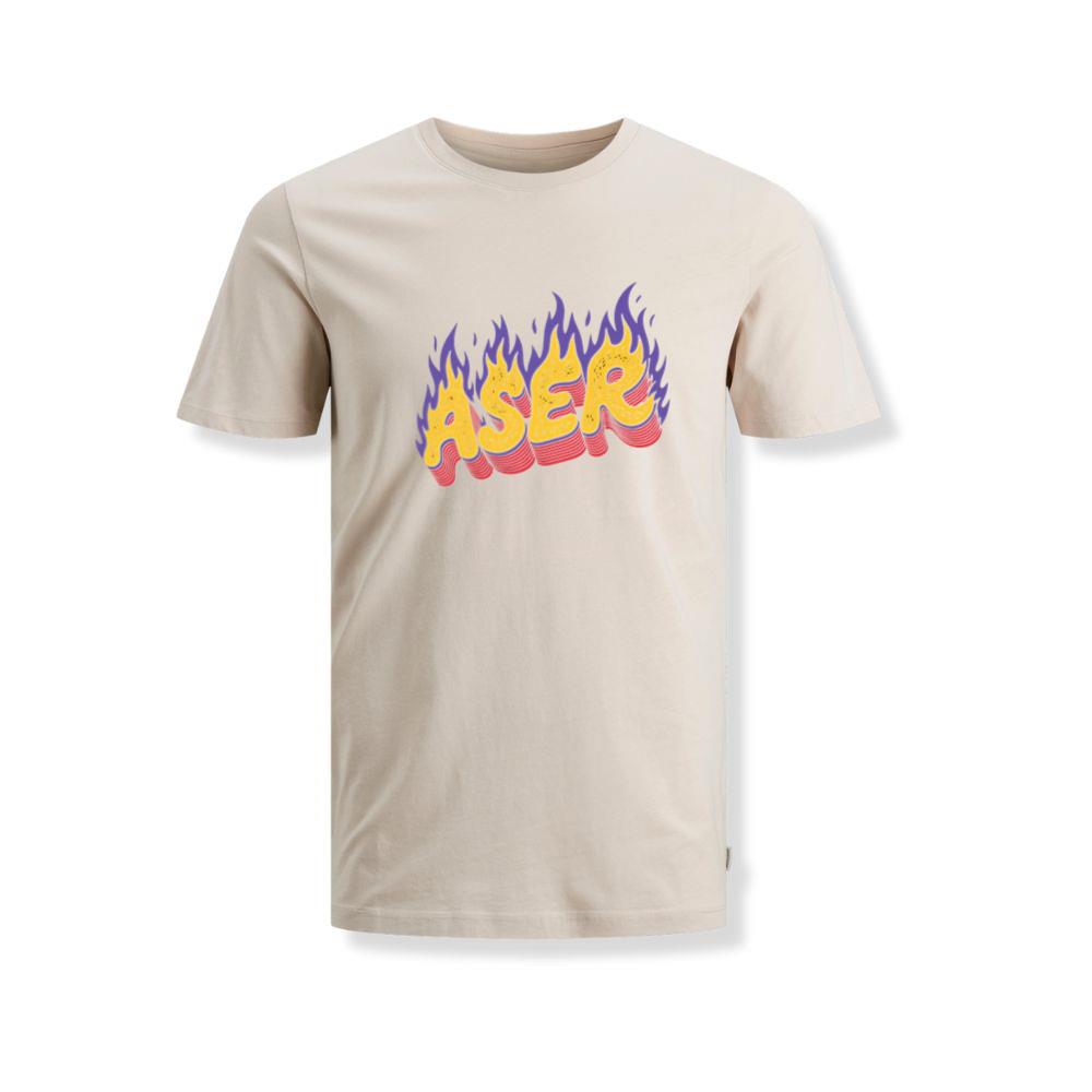 Aser Fire Retro Lettering Graphic T-Shirts