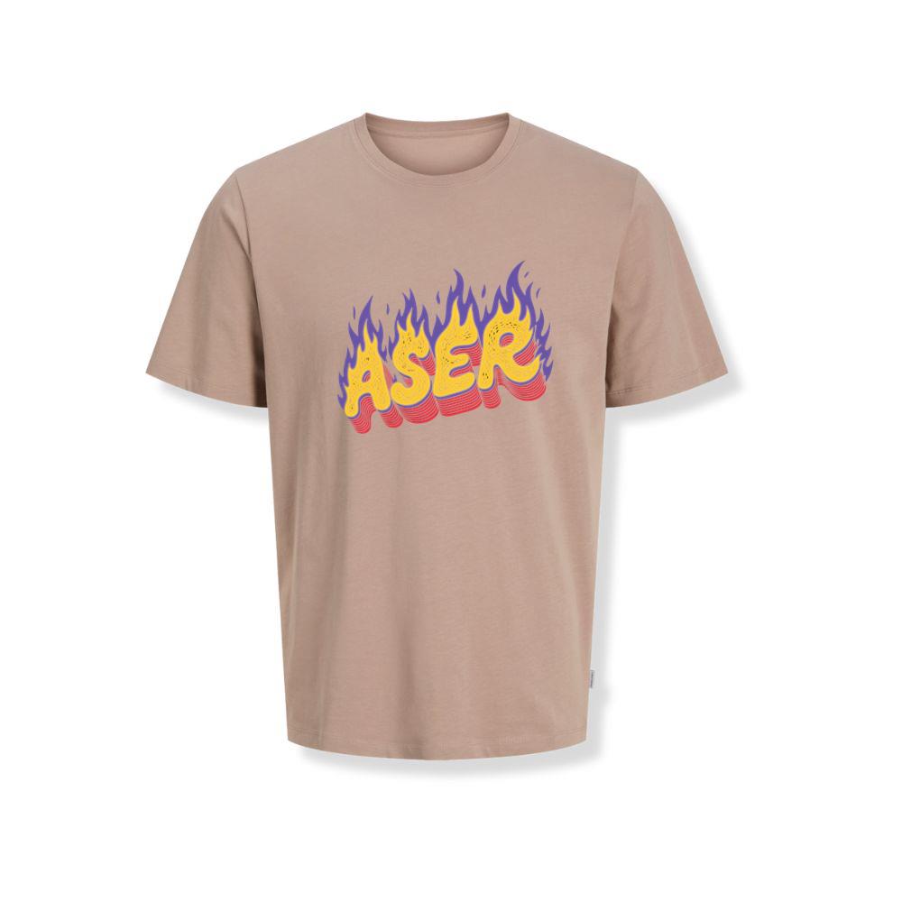 Aser Fire Retro Lettering Graphic T-Shirts