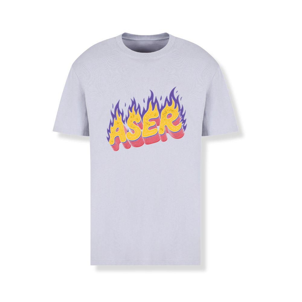 Aser Fire Retro Lettering Graphic T-Shirts
