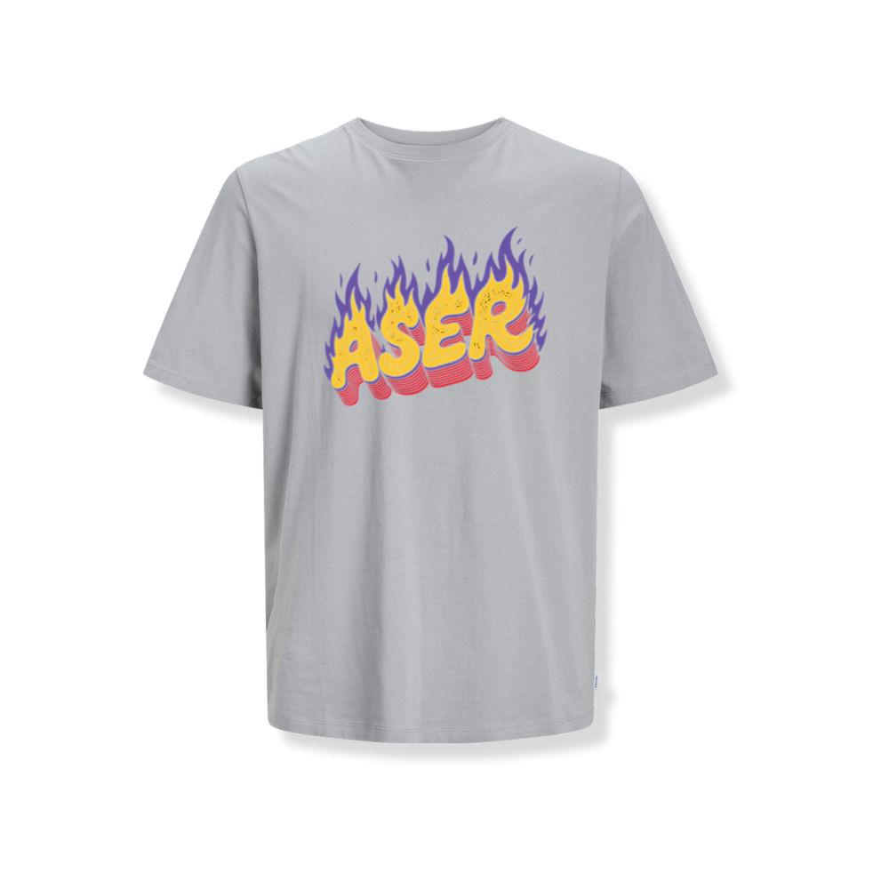 Aser Fire Retro Lettering Graphic T-Shirts
