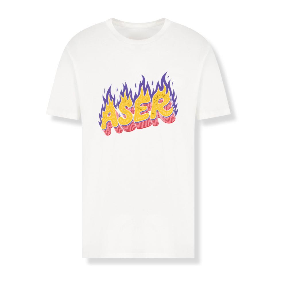 Aser Fire Retro Lettering Graphic T-Shirts