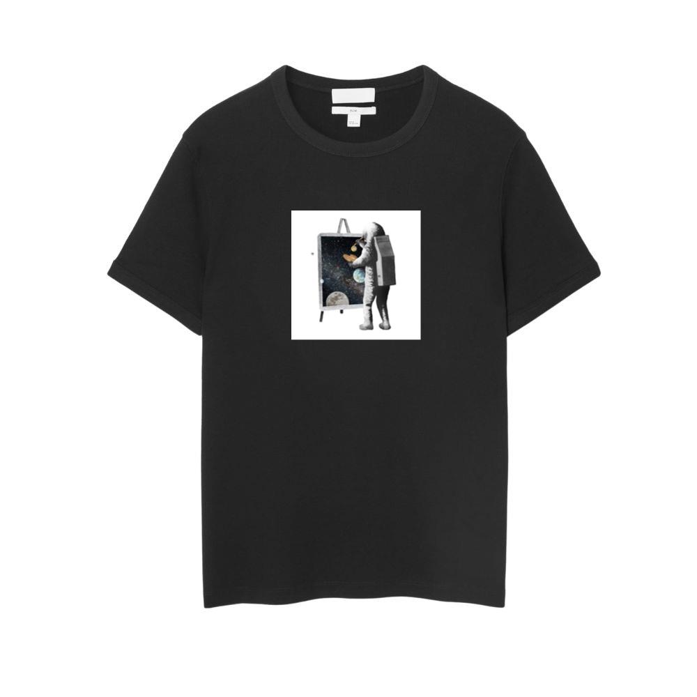 Astronaut Painting Planets on Canvas T-Shirts