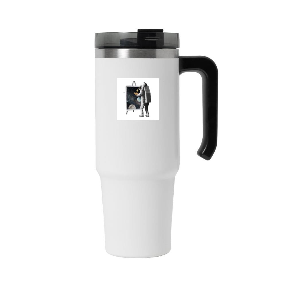 Astronaut Painting Planets on Canvas Tumbler