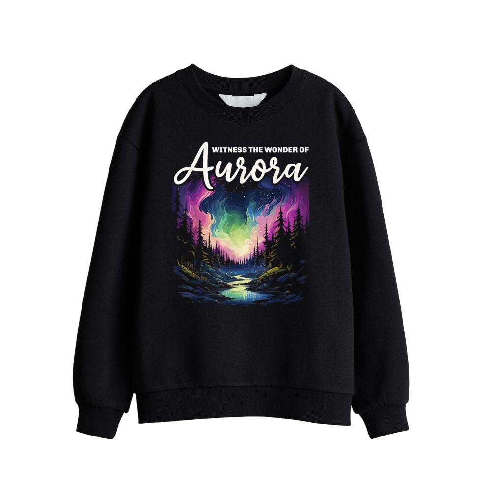 Aurora Borealis Dark Sky Nature Light Display Sweatshirt