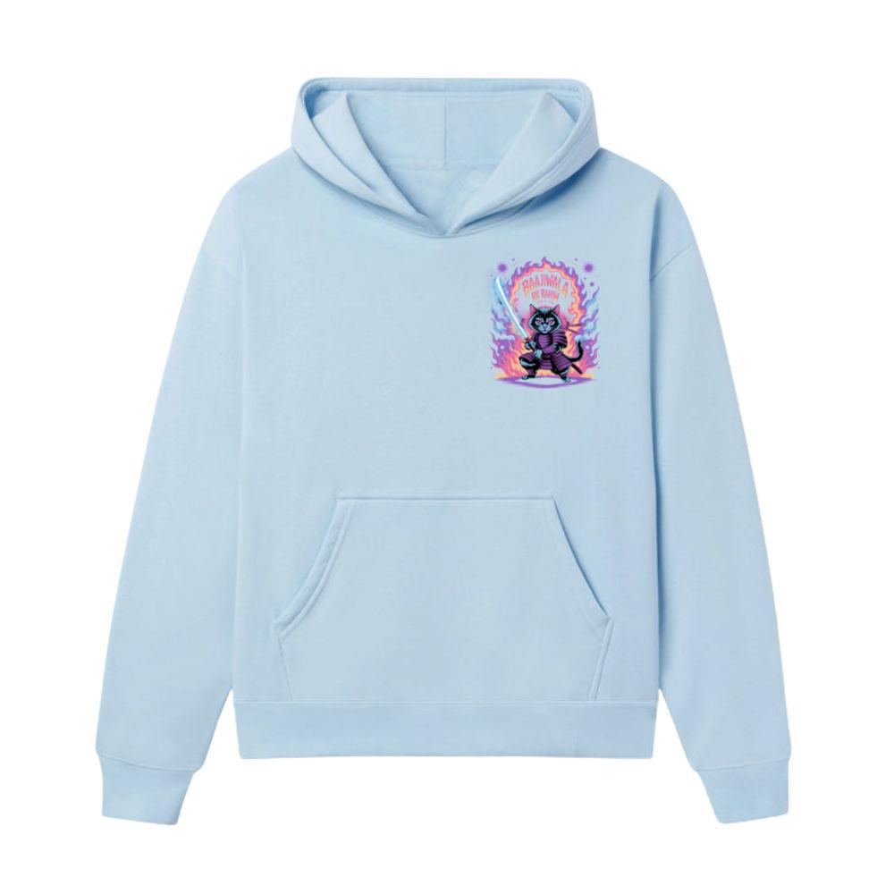 Baajiwala Ninja Cat Warrior Neon Graphic Hoodie