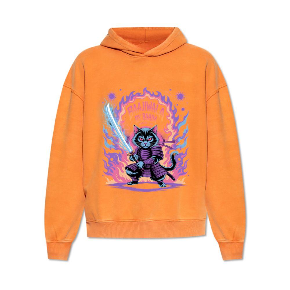 Baajiwala Ninja Cat Warrior Neon Graphic Hoodies