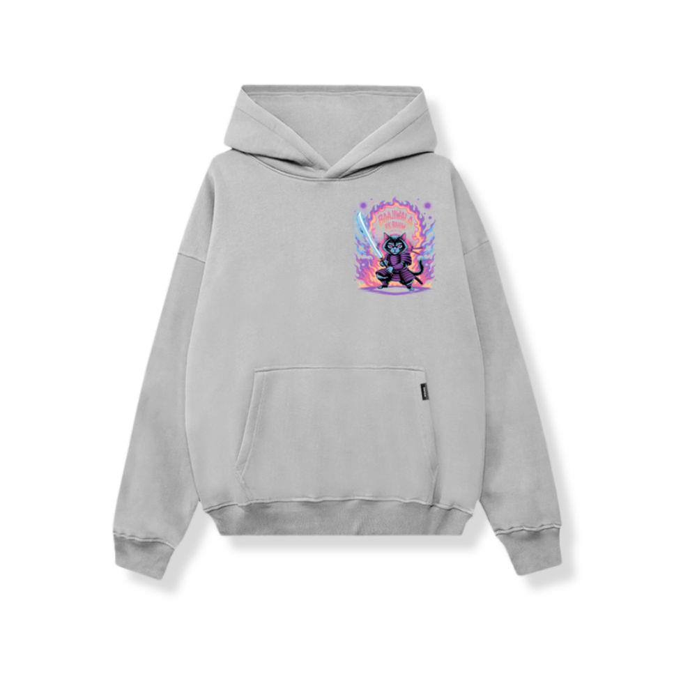 Baajiwala Ninja Cat Warrior Neon Graphic Hoodies