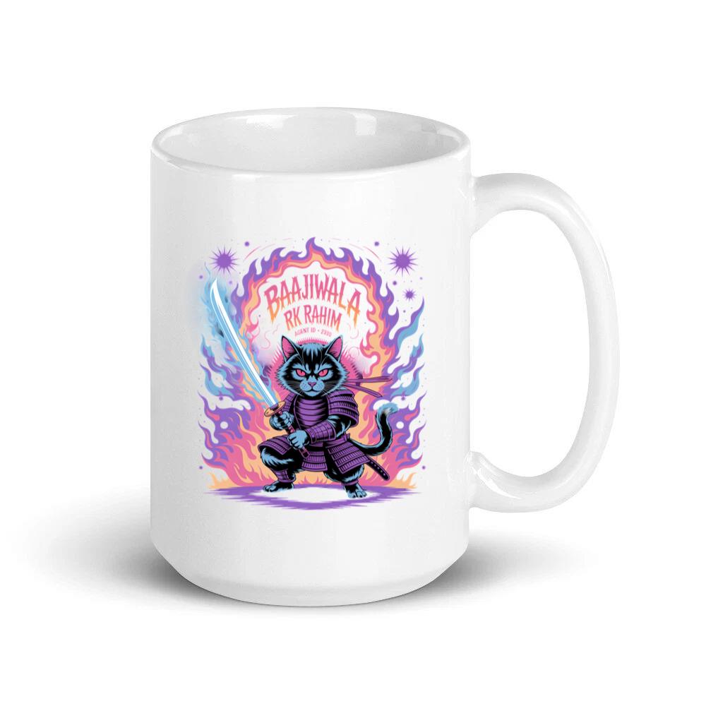 Baajiwala Ninja Cat Warrior Neon Graphic Mug