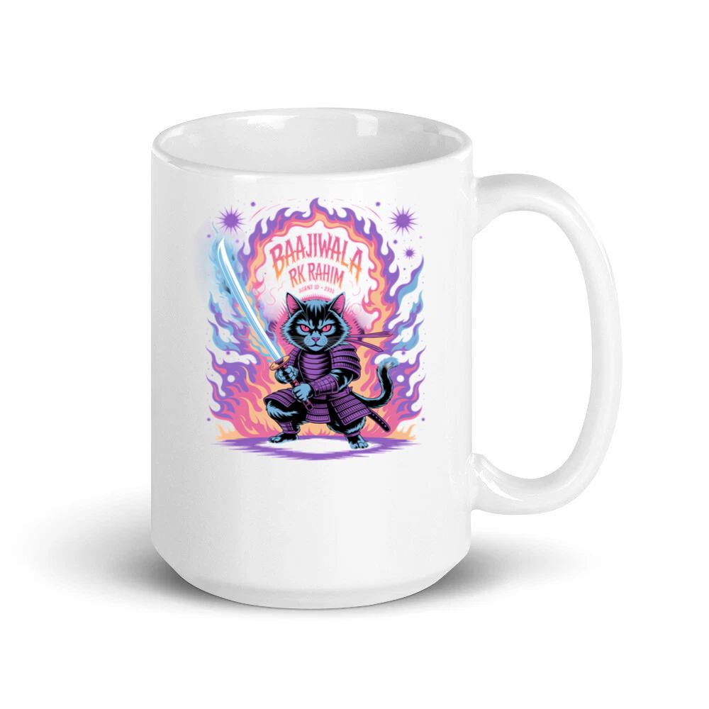 Baajiwala Ninja Cat Warrior Neon Graphic Mug