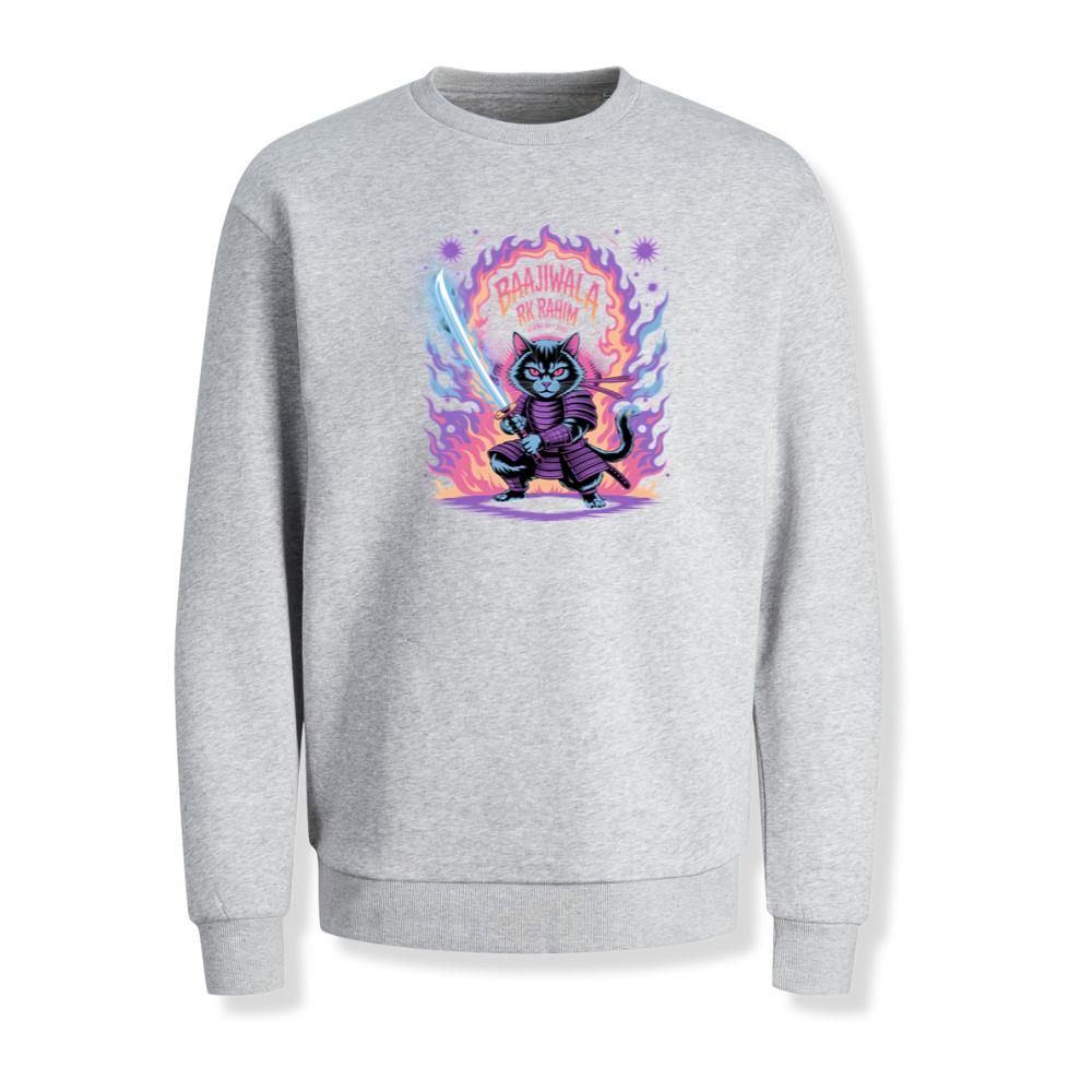 Baajiwala Ninja Cat Warrior Neon Graphic Sweatshirt