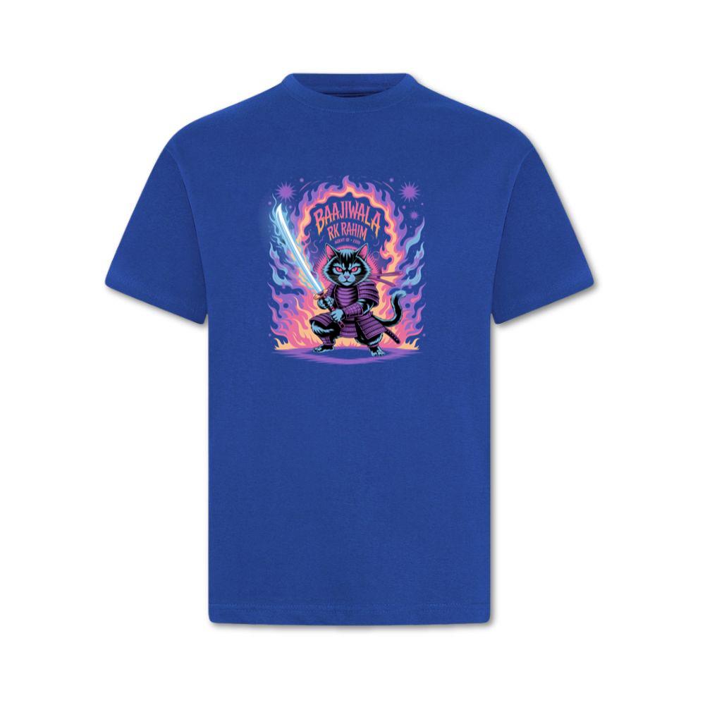 Baajiwala Ninja Cat Warrior Neon Graphic T-Shirt