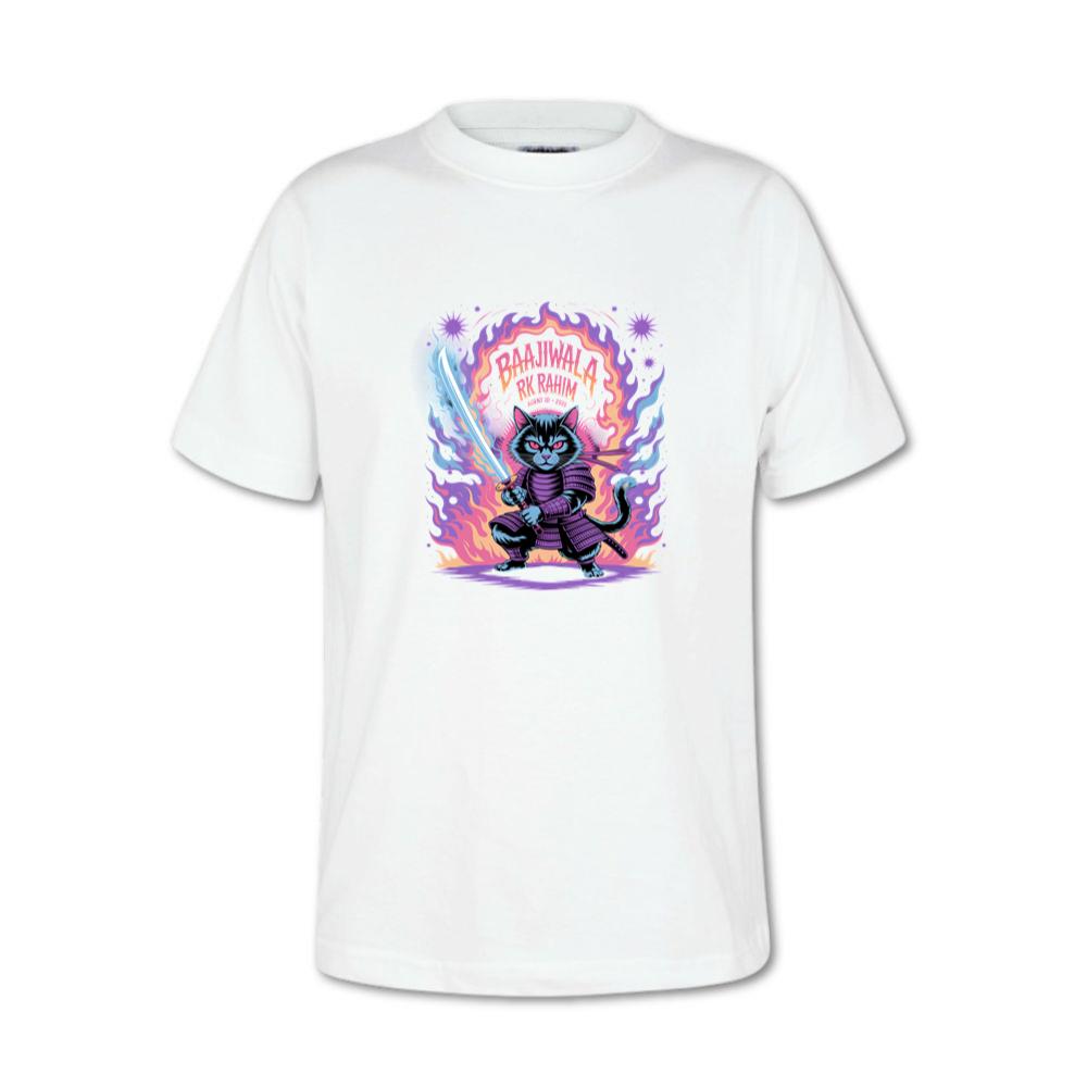 Baajiwala Ninja Cat Warrior Neon Graphic T-Shirt