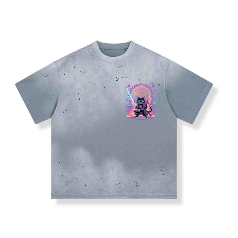 Baajiwala Ninja Cat Warrior Neon Graphic T-Shirts