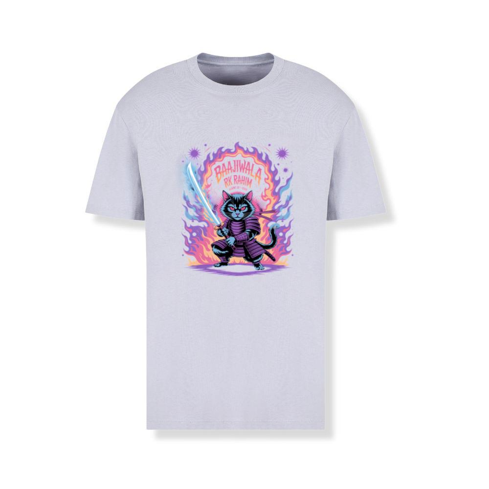 Baajiwala Ninja Cat Warrior Neon Graphic T-Shirts