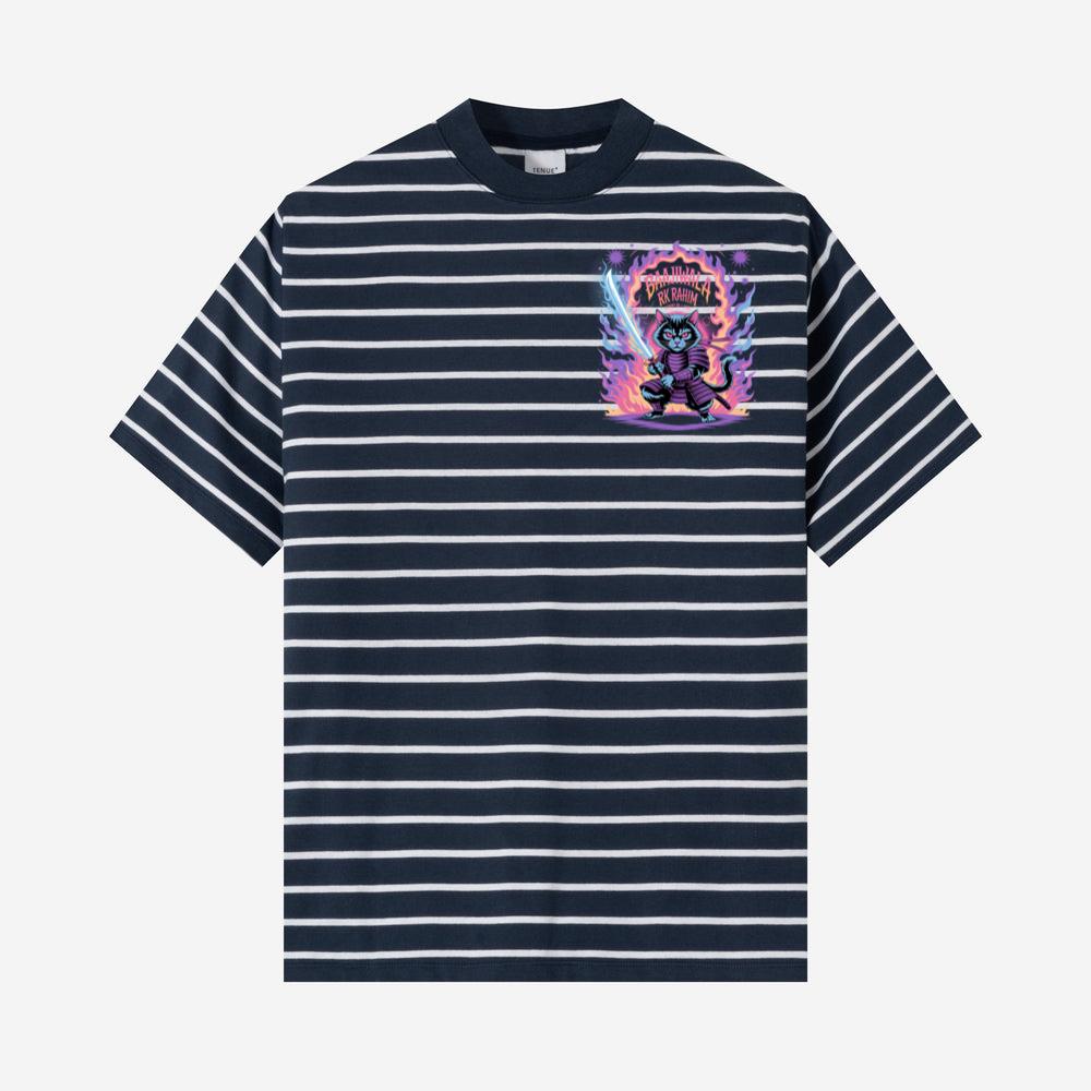 Baajiwala Ninja Cat Warrior Neon Graphic T-Shirts