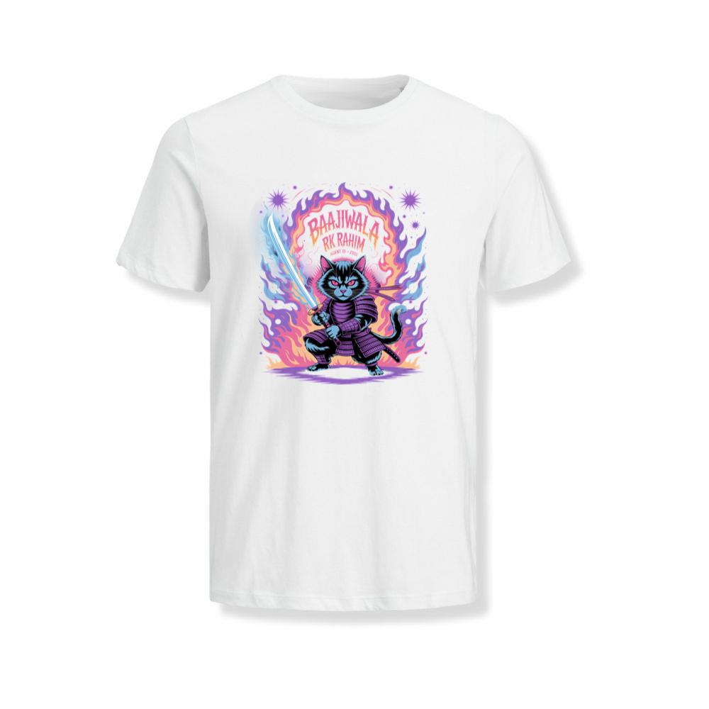 Baajiwala Ninja Cat Warrior Neon Graphic T-Shirts