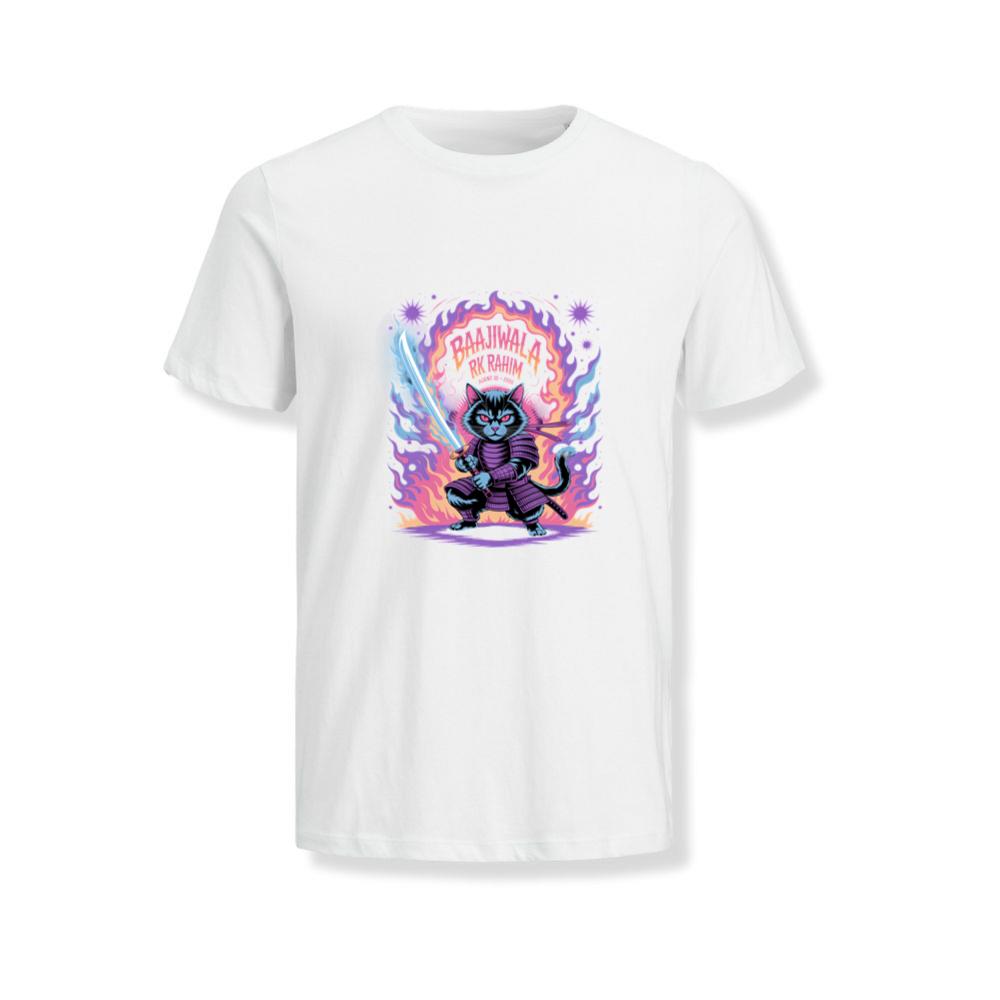 Baajiwala Ninja Cat Warrior Neon Graphic T-Shirts