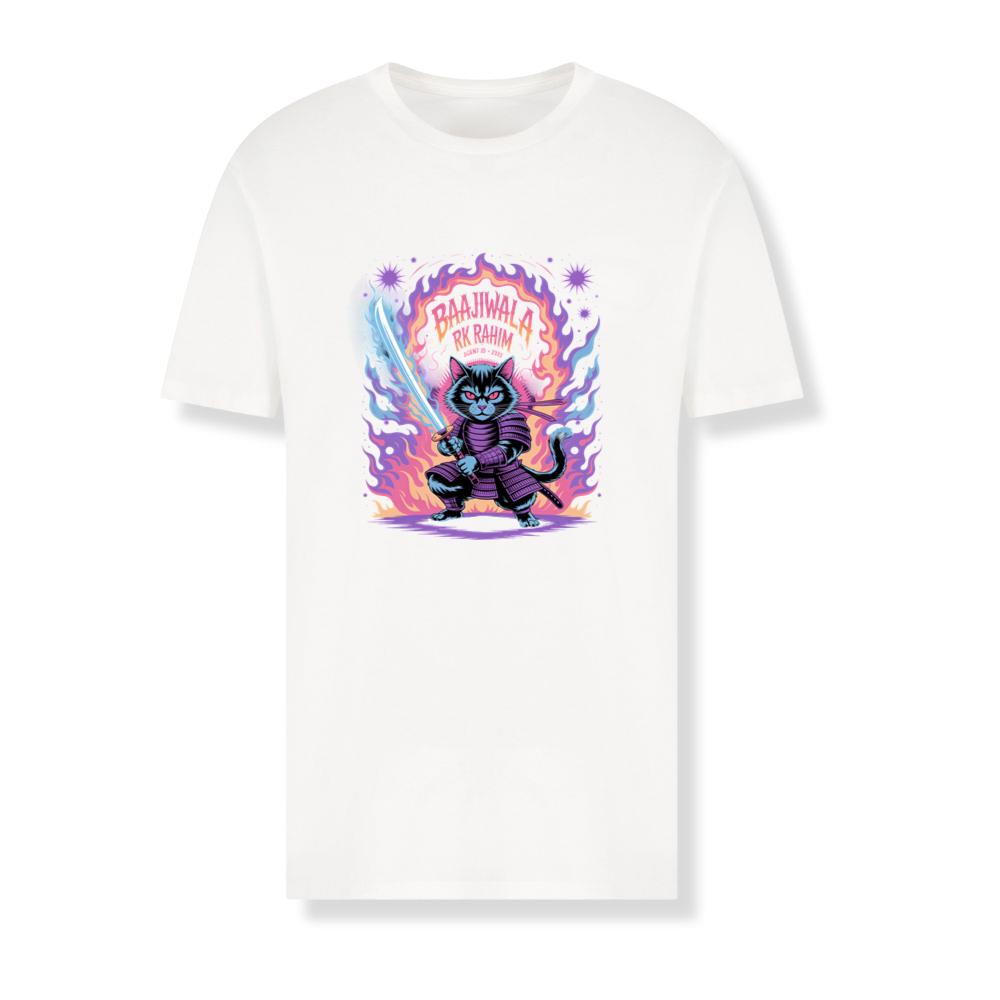 Baajiwala Ninja Cat Warrior Neon Graphic T-Shirts