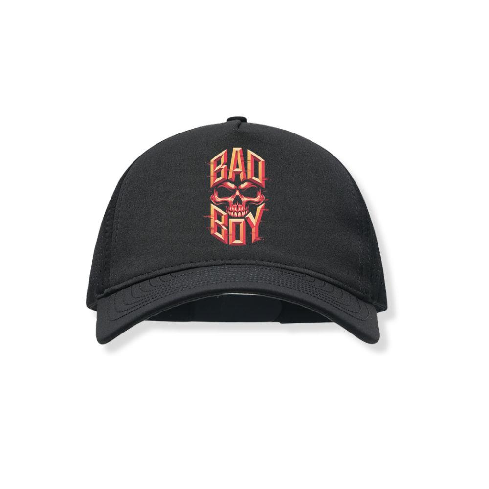 Bad Boy Skull Red Flames Gothic Style Black Hat