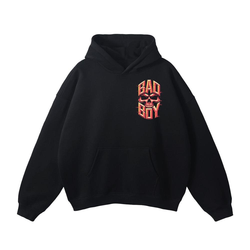 Bad Boy Skull Red Flames Gothic Style Hoodie