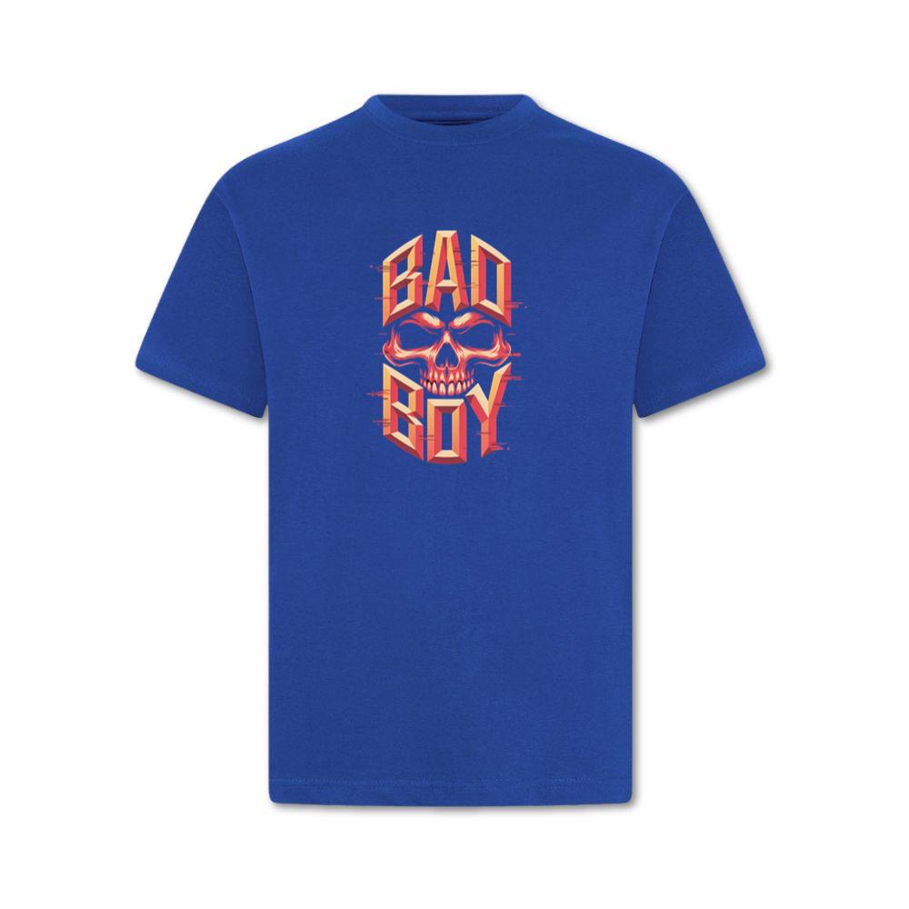 Bad Boy Skull Red Flames Gothic Style T-Shirt