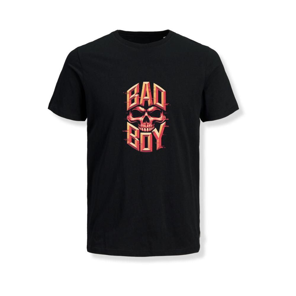 Bad Boy Skull Red Flames Gothic Style T-Shirts