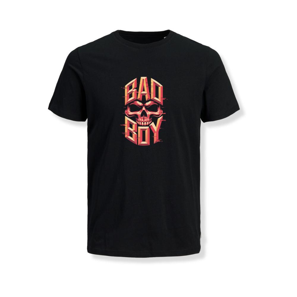 Bad Boy Skull Red Flames Gothic Style T-Shirts