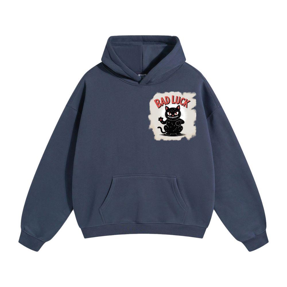 Bad Luck Black Cat Retro Cartoon Design Hoodie - Image 2